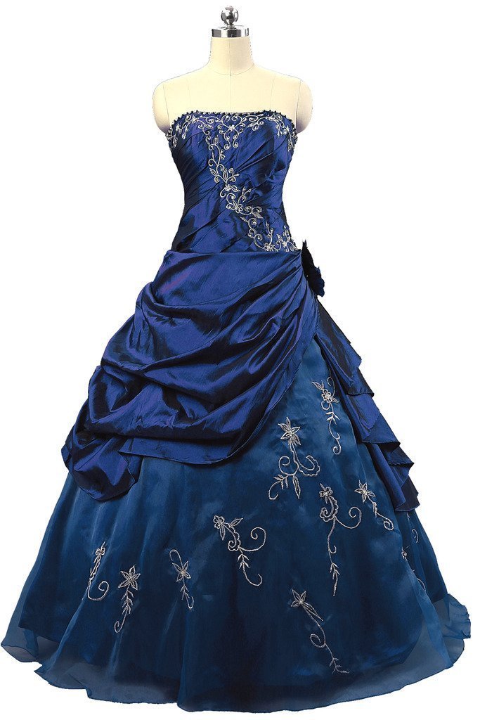 Elegant Silver Embroidered Beaded Princess Evening Ball Gown for Women - Perfect for Prom, Wedding, and Formal Events