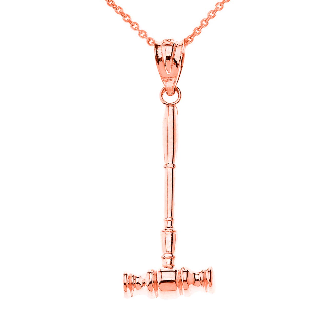 10k Gold Gavel Pendant Necklace for Judges & Lawyers - Courtroom Jewelry Gift for Legal Professionals & Graduation