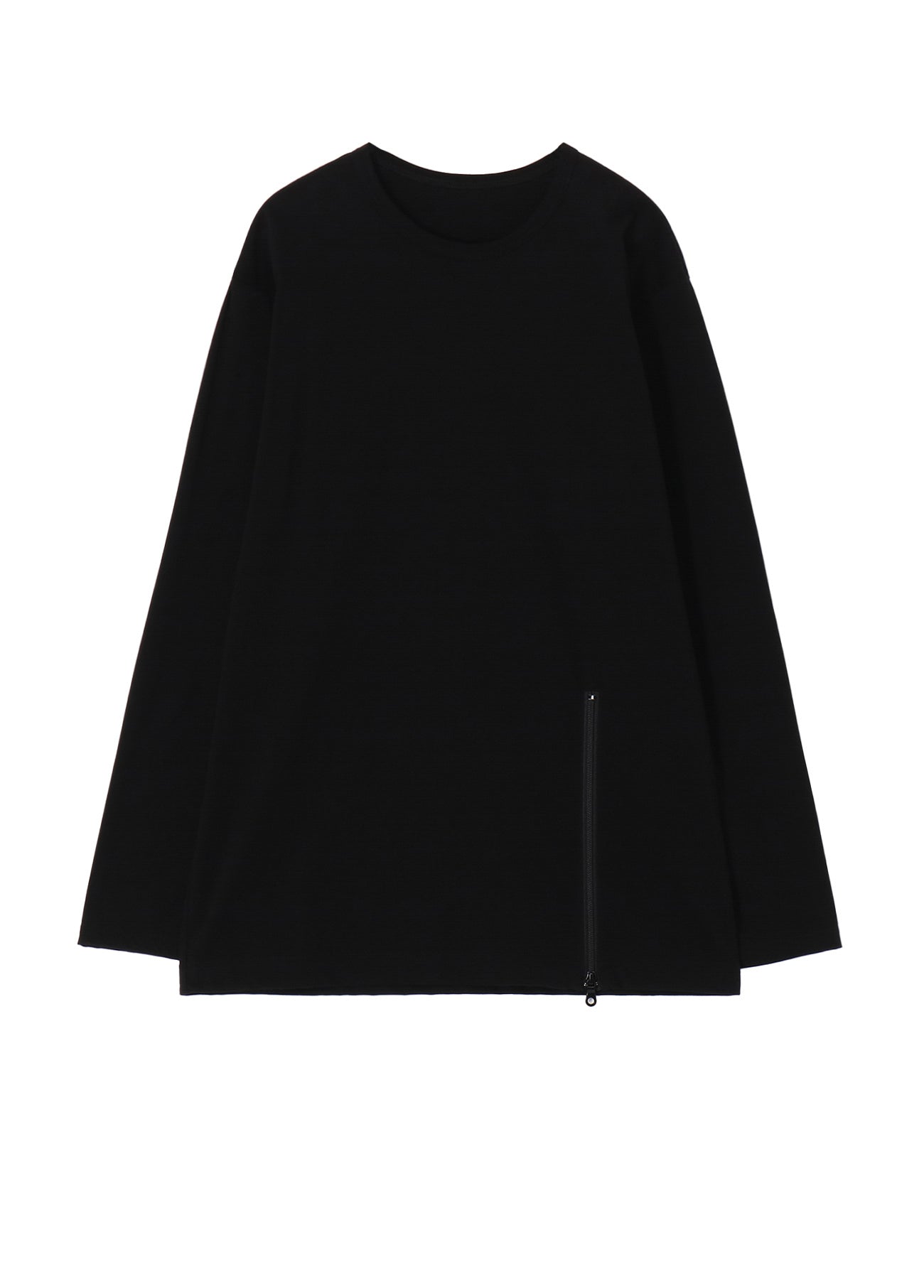 Soft Cotton Jersey Left Zipper Slit T-Shirt for Women - Trendy Casual & Streetwear Style - Perfect for Everyday Wear, Outings & Layering