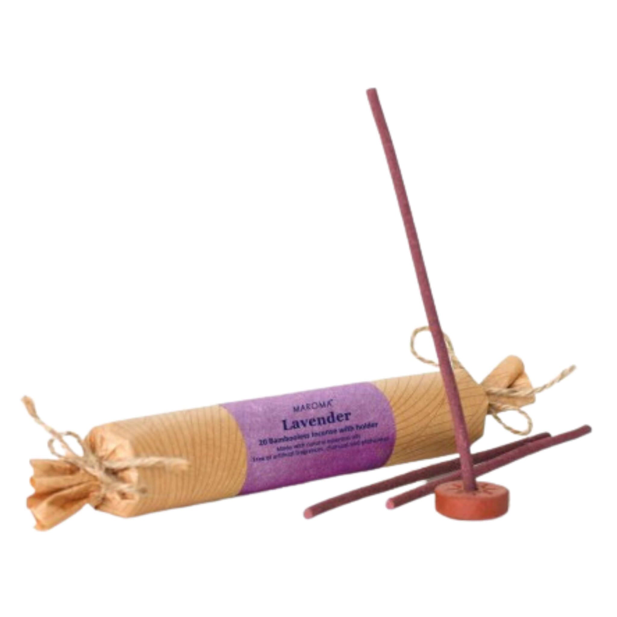 Bambooless Lavender Incense Sticks with Holder - 20 Pack | Aromatherapy, Meditation & Relaxation for Home & Office
