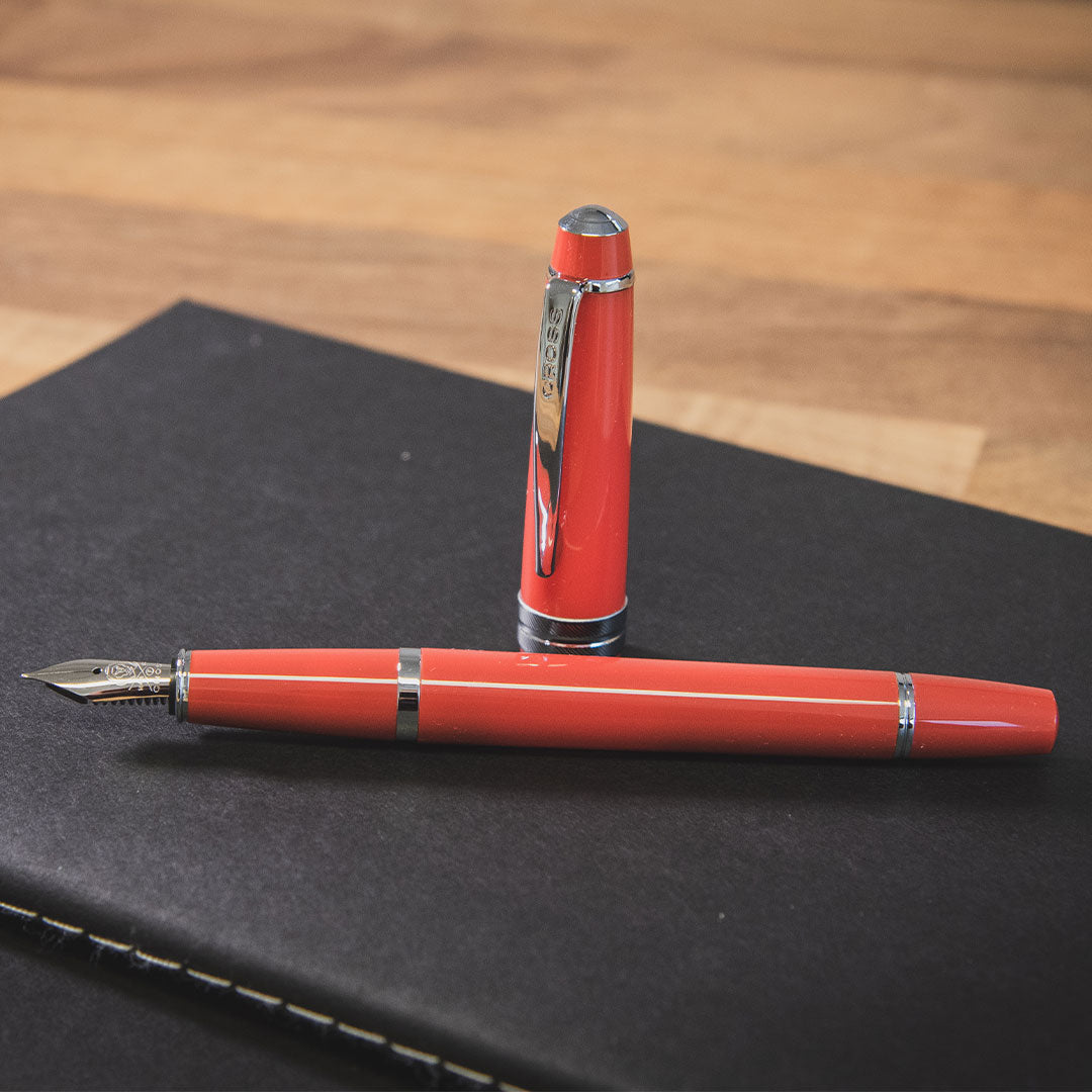 Cross Bailey Light Fountain Pen - Premium Red Ink Pen for Writing, Journaling & Calligraphy - Perfect for Office, School & Gifts