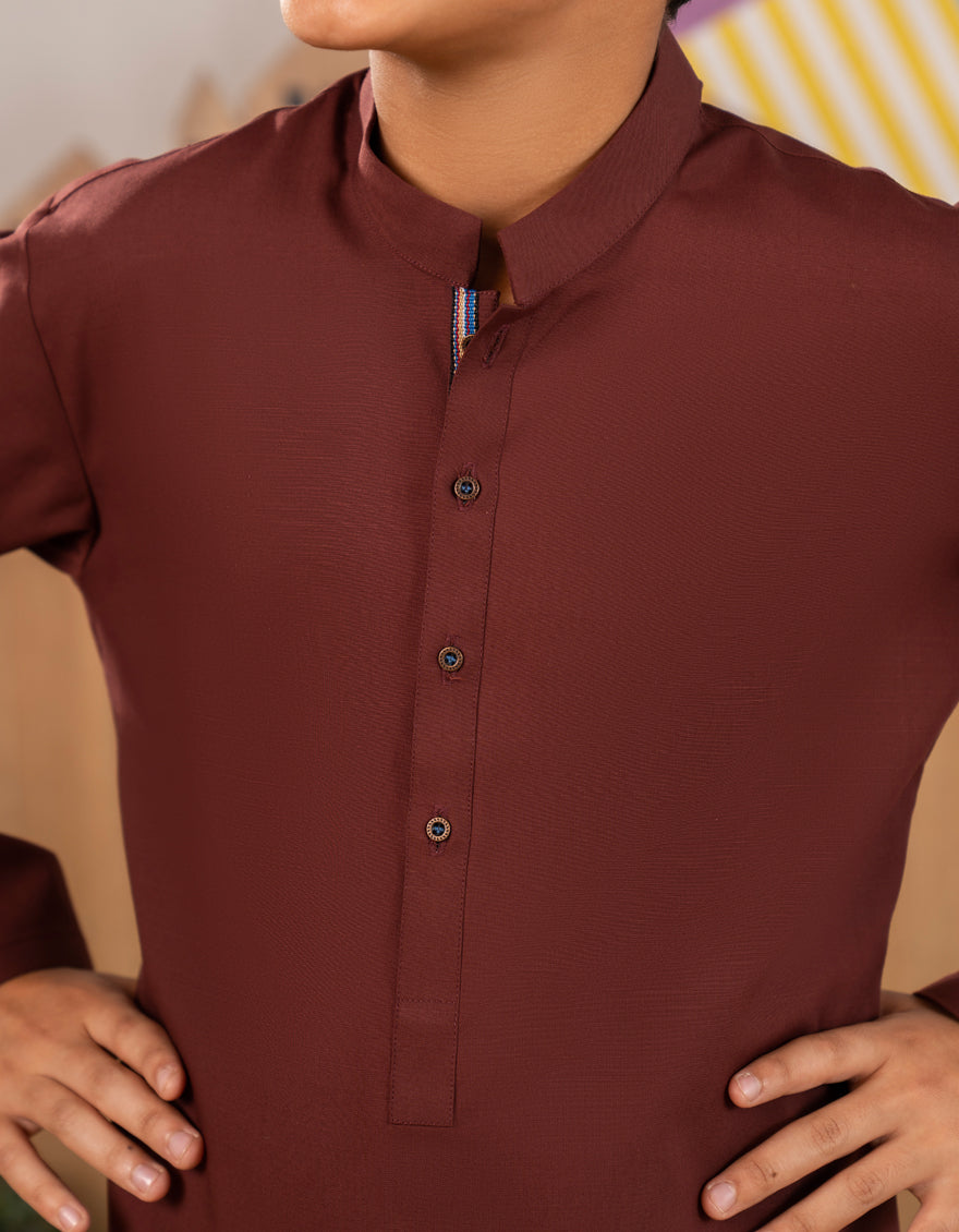 Stylish Blended Rust Shalwar Kameez by J. Junaid Jamshed - Premium Pakistani Traditional Outfit for Women - Perfect for Weddings, Festivals & Special Occasions