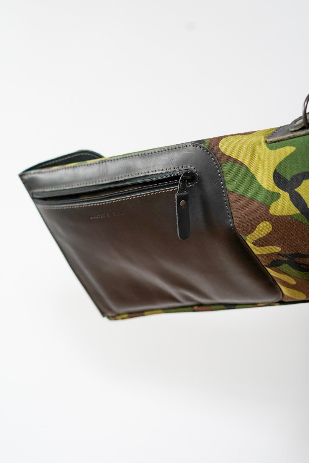 LIMITED EDITION Camo Fishing Rod Case with Black Leather Accents - Durable Protection for Fishing Gear Storage & Travel