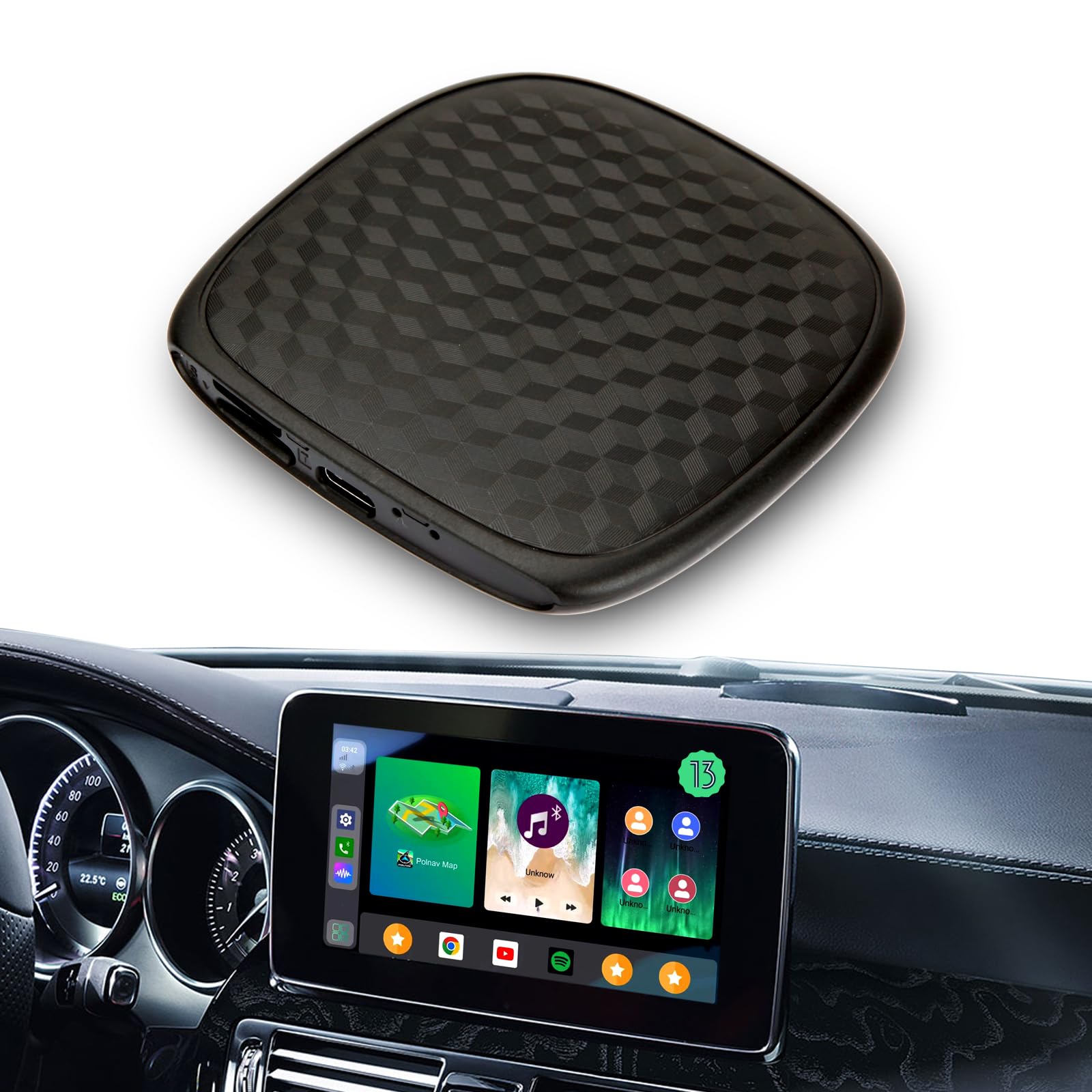 Wireless CarPlay AI Box with Android 13 System - Android Auto Video Streaming Adapter for OEM Wired CarPlay Cars | Supports Netflix, YouTube & Multimedia Apps (4G Network) | Perfect for Long Road Trips, Commuting & In-Car Entertainment