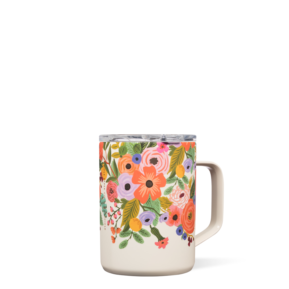 Rifle Paper Co. Floral Design Ceramic Coffee Mug - 14oz Insulated Tea Cup with Handle, Perfect for Home, Office & Gifts - Ideal for Morning Coffee, Afternoon Tea or Hot Chocolate