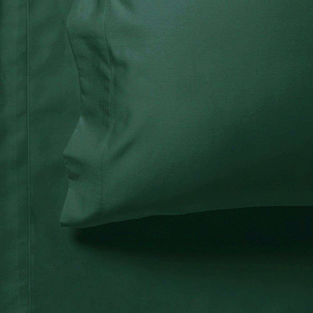 1000TC Ultra Soft Fitted Sheet & Pillowcase Set - King Single Size Bed Sheets - Dark Green Luxury Bedding - Perfect for Master Bedroom, Guest Room & Vacation Homes