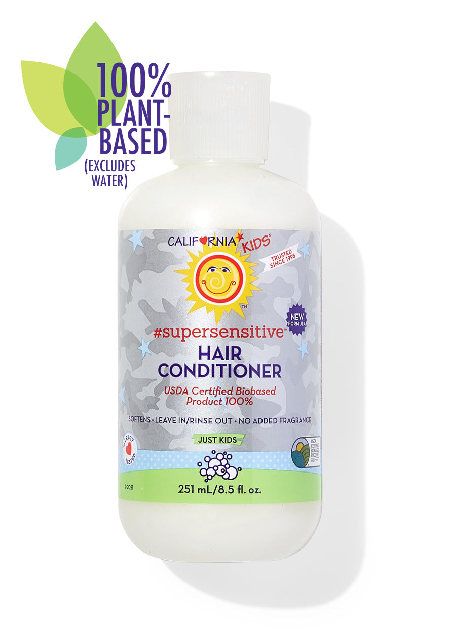 California Kids® #supersensitive™ Hypoallergenic Hair Conditioner for Sensitive Scalp - Gentle Baby & Kids Detangler for Dry, Curly Hair - Perfect for Daily Bath Time & Post-Swim Care