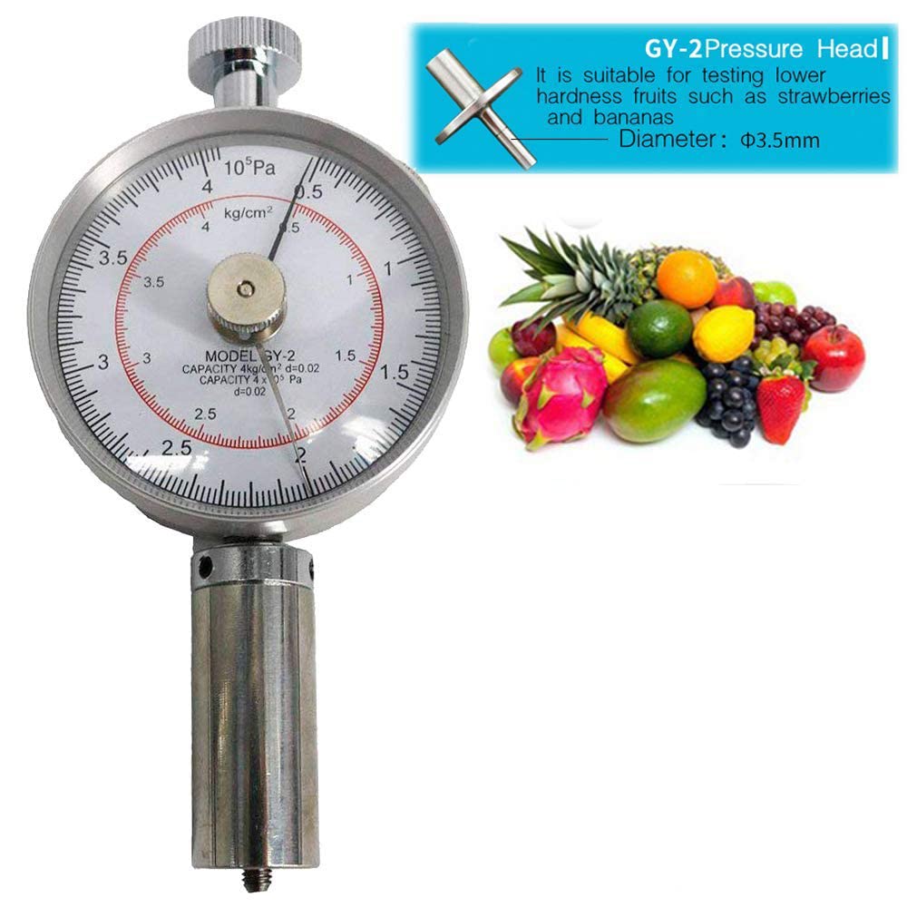 Premium Fruit Hardness Tester Penetrometer - Digital Sclerometer for Measuring Fruit Firmness (0.5-4kg/cm² Range, 3.5mm Pressure Head) - Ideal for Agriculture, Food Quality Control & Ripeness Testing