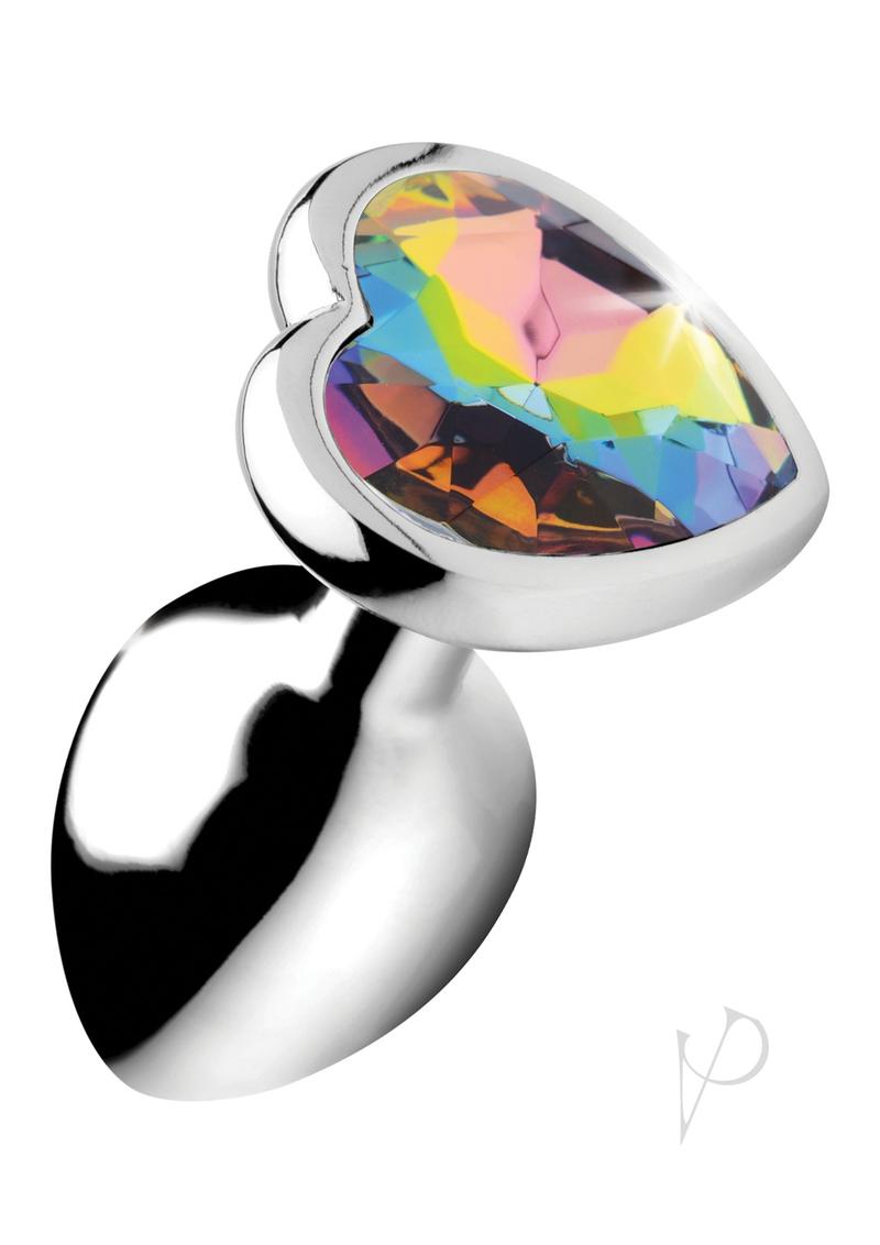 Booty Sparks Rainbow Prism Heart Anal Plug - Small Size for Beginners | Comfortable Silicone Butt Plug for Couples Play & Sensual Enhancement