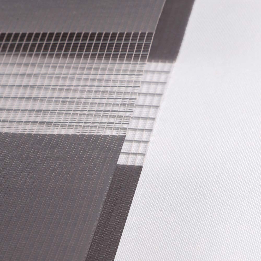 Custom Made Skansen Tension Zebra Roller Blinds - Energy Saving Light Filtering Window Shades Blocking 50-80% Sunlight for Home, Office, Hotel & Restaurant (Dark Grey) - Perfect for Privacy, Temperature Control & Modern Interior Design