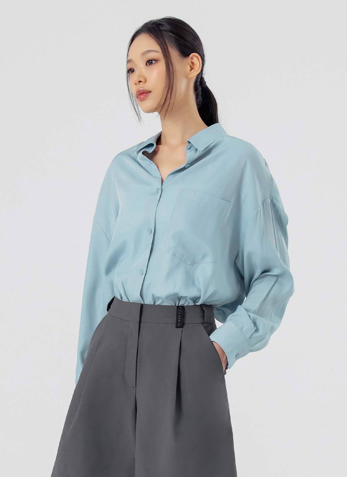 Stylish Drape Loose Fit Shirts for Women - Comfortable Casual & Office Wear - Trendy Oversized Blouse for Everyday Outfits