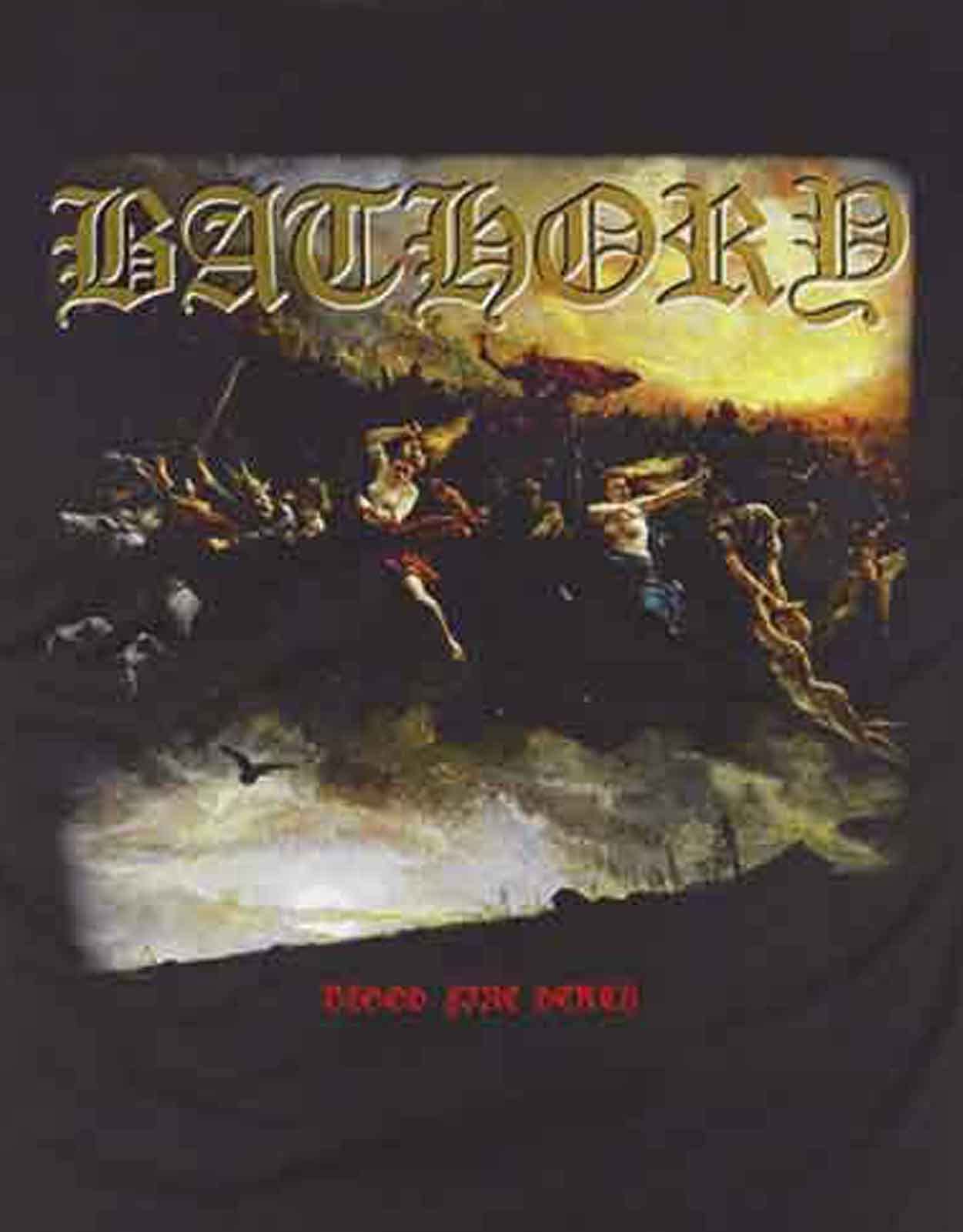 Bathory Blood Fire Death T-Shirt - Official Men's Black Tee for Metal Fans