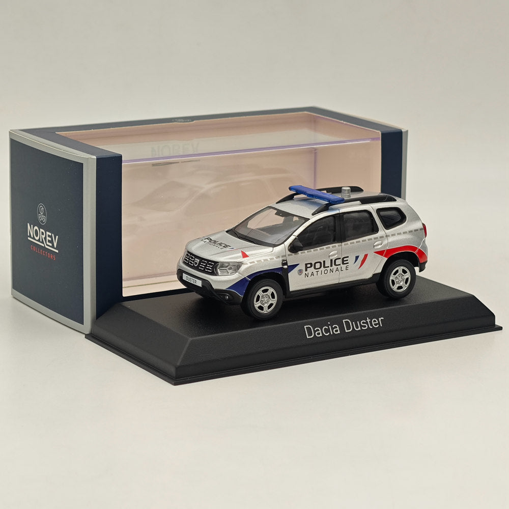 1/43 Scale Norev Dacia Duster Police Nationale 2021 Silver Diecast Model Car - Limited Edition Collectible for Display & Gifting