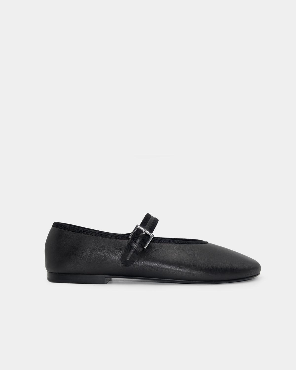 Black Nappa Leather Ballet Flats for Women - Comfortable & Stylish Shoes for Work, Travel & Everyday Wear