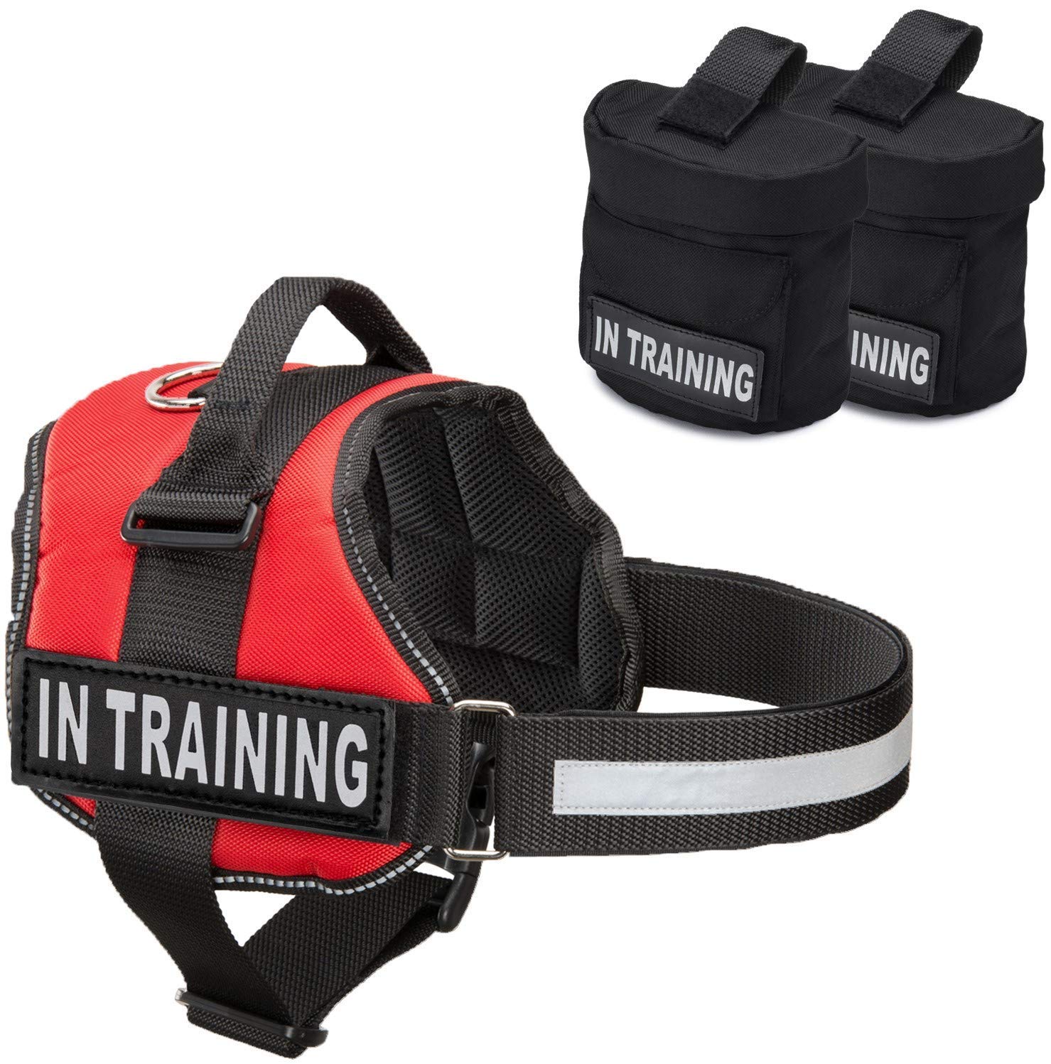 Service Dog Training Vest with Hook & Loop Straps - Adjustable Harness with Detachable Backpack & Reflective Patch - Comfortable Mesh Design for Small to Large Dogs (XXL, Red) - Perfect for Service Training, Therapy Work & Outdoor Activities