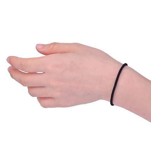 FAMEZA 100 Count Black Hair Ties - Ouchless Elastic Hair Bands for Women & Girls - Ponytail Holders for Thick, Curly & Thin Hair - Perfect for Workouts, Office & Everyday Styling