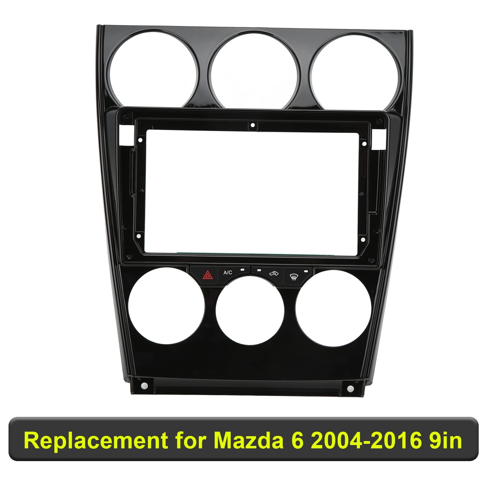ABS Car Stereo Radio Fascia Panel - 2DIN Dash Bezel with Built-in CANBUS for Android Navigation | Replacement for Mazda 6 2004-2016 Models | 9 Inch Car Audio Upgrade Kit | Perfect for DIY Car Modification & Retrofit Projects | Enhance Your Driving Experience with Seamless Android Auto Integration