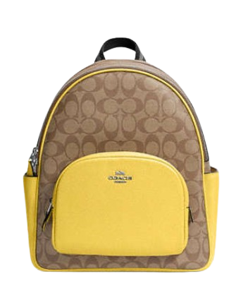 Coach Signature Canvas Court Backpack - Stylish & Durable Women's Backpack for Work, School & Travel | Perfect for Laptops, Books & Essentials