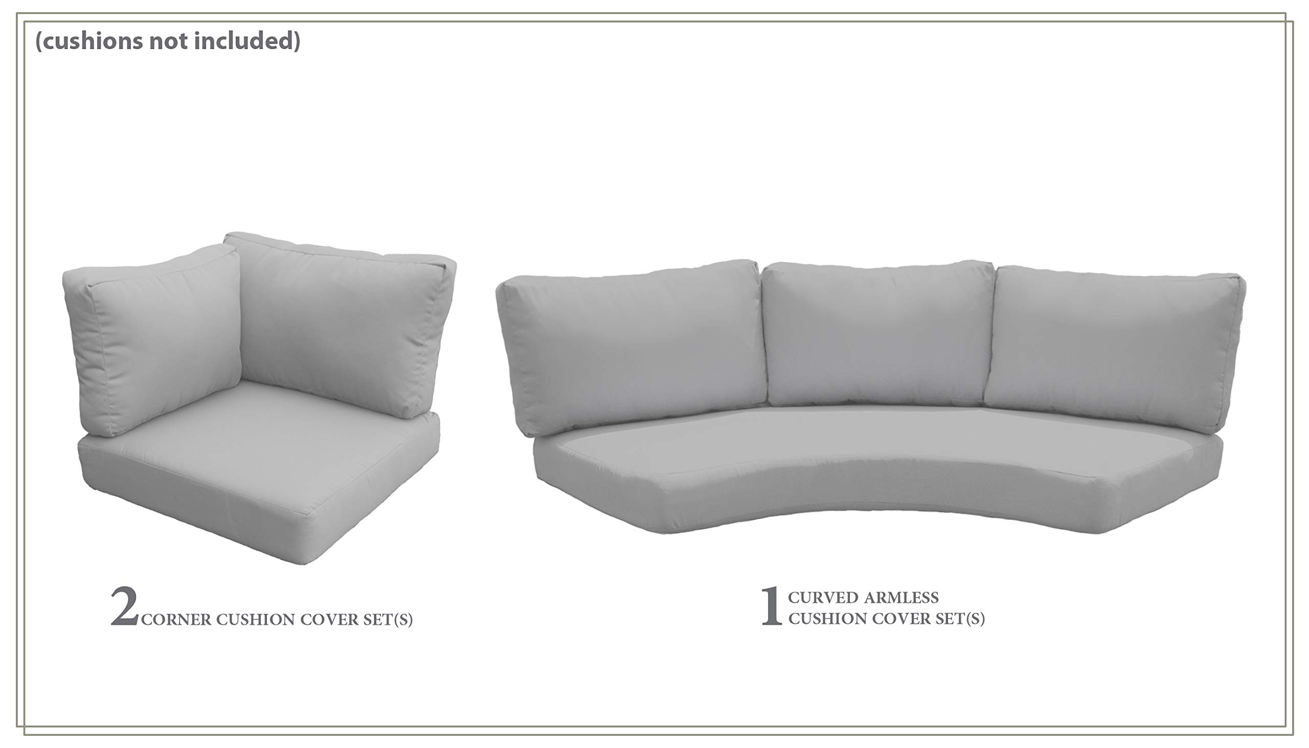 TK Classics High Back Cover Set in Grey for BARBADOS-04f Patio Furniture - Replacement Slipcovers for Outdoor Chairs (Cushions Not Included) - Perfect for Poolside, Garden, and Patio Decor