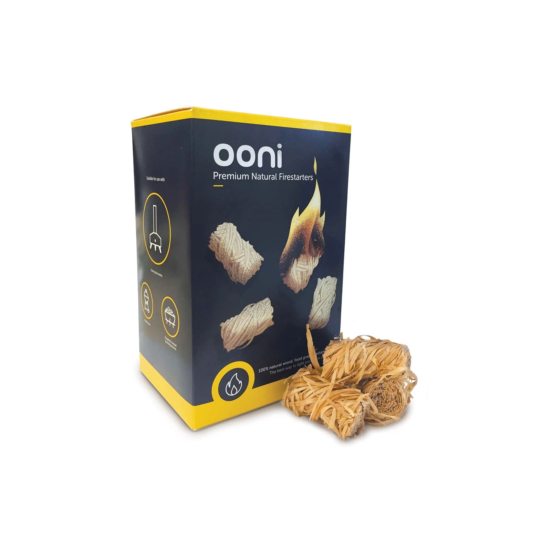 Ooni Premium Natural Fire Starters - 100% Organic Wood Fire Starter Cubes for Pizza Ovens, Grills & Camping - Quick Lighting, Long Burning, Smokeless Fire Starters for Outdoor Cooking & Backyard BBQs