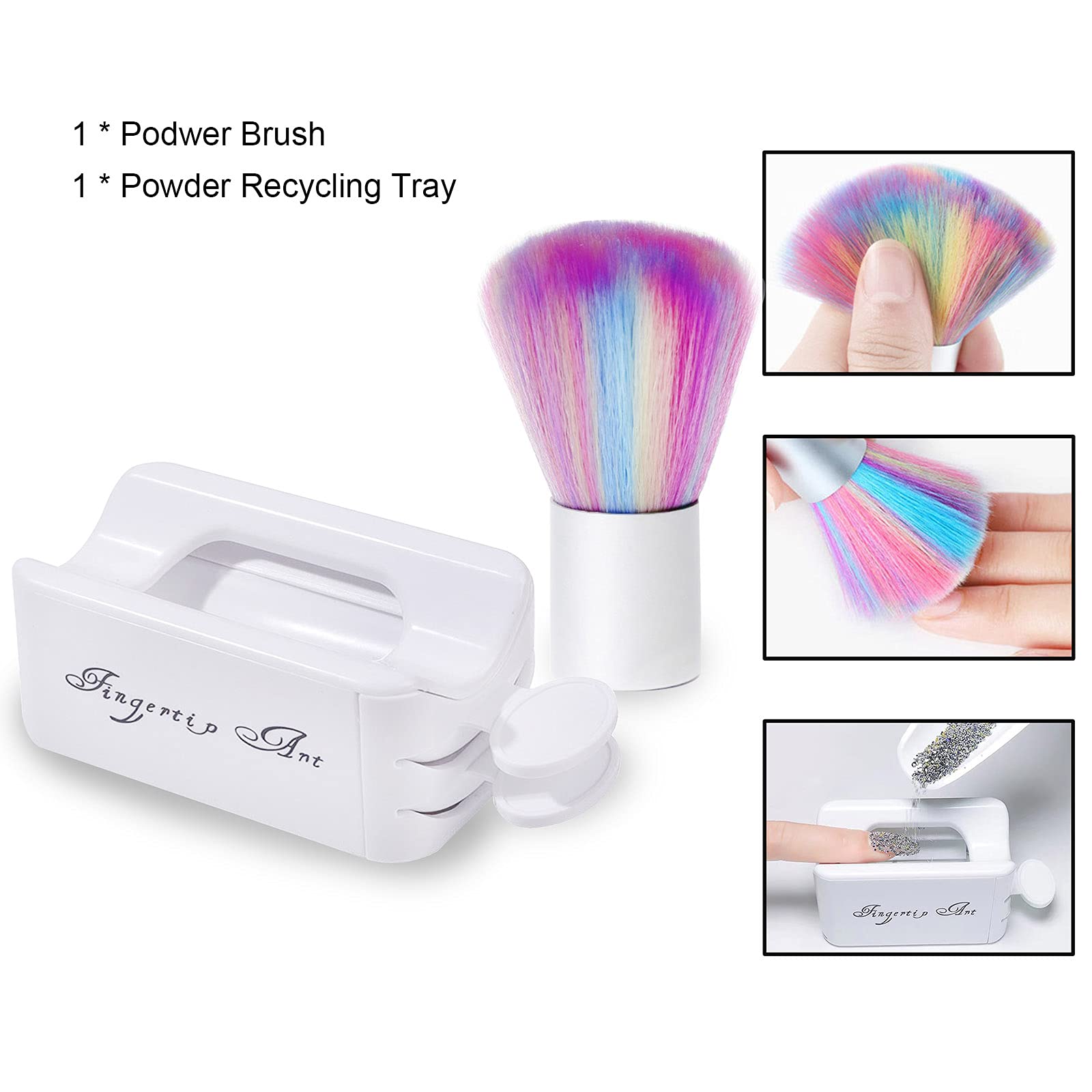 Homgee Nail Brush & Powder Recycling Tray System | French Manicure Dust Collector | Soft Nail Art Brush Cleaner | Professional Nail Salon Tools for Manicure & Pedicure | Perfect for Nail Artists & DIY Enthusiasts