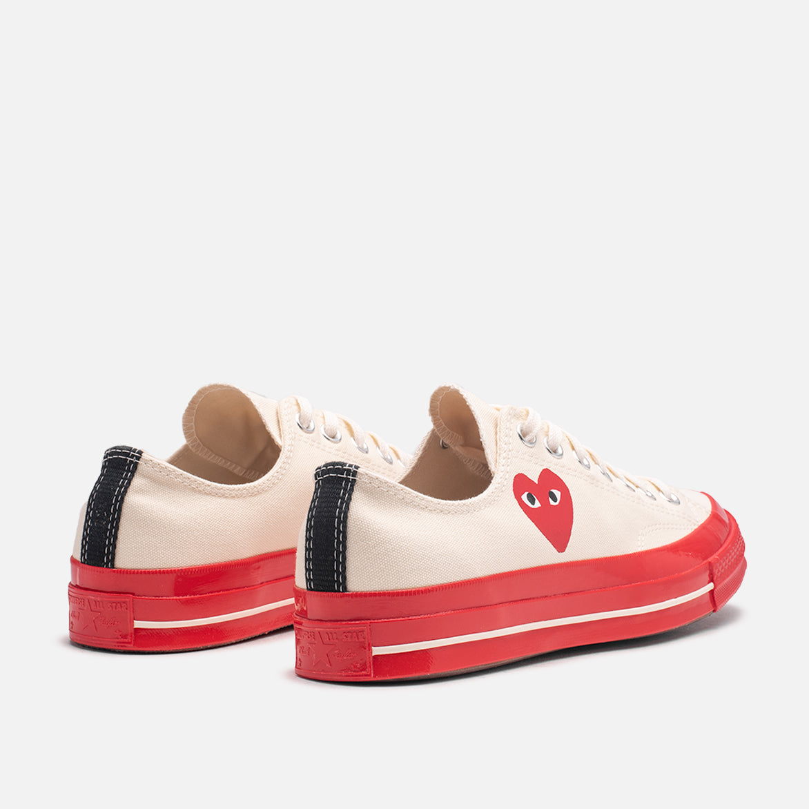 CDG PLAY x Converse Chuck 70 OX Sneakers - Pristine White & Red Colorway | Casual Streetwear Fashion for Men & Women | Perfect for Everyday Wear & Urban Outfits