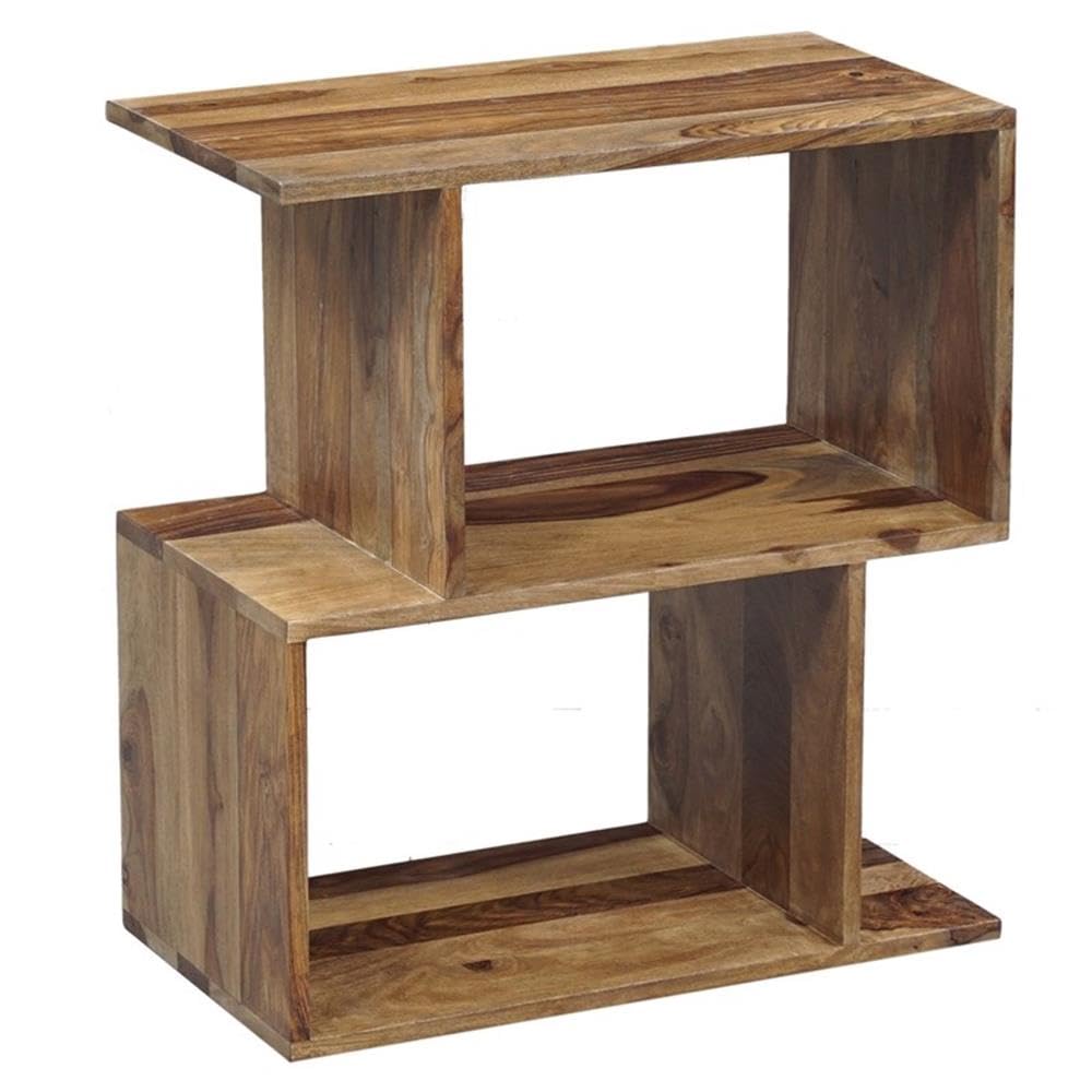 Porter Designs Urban Solid Sheesham Wood Bookcase - Natural Finish | Modern Bookshelf for Living Room, Home Office & Library Organization