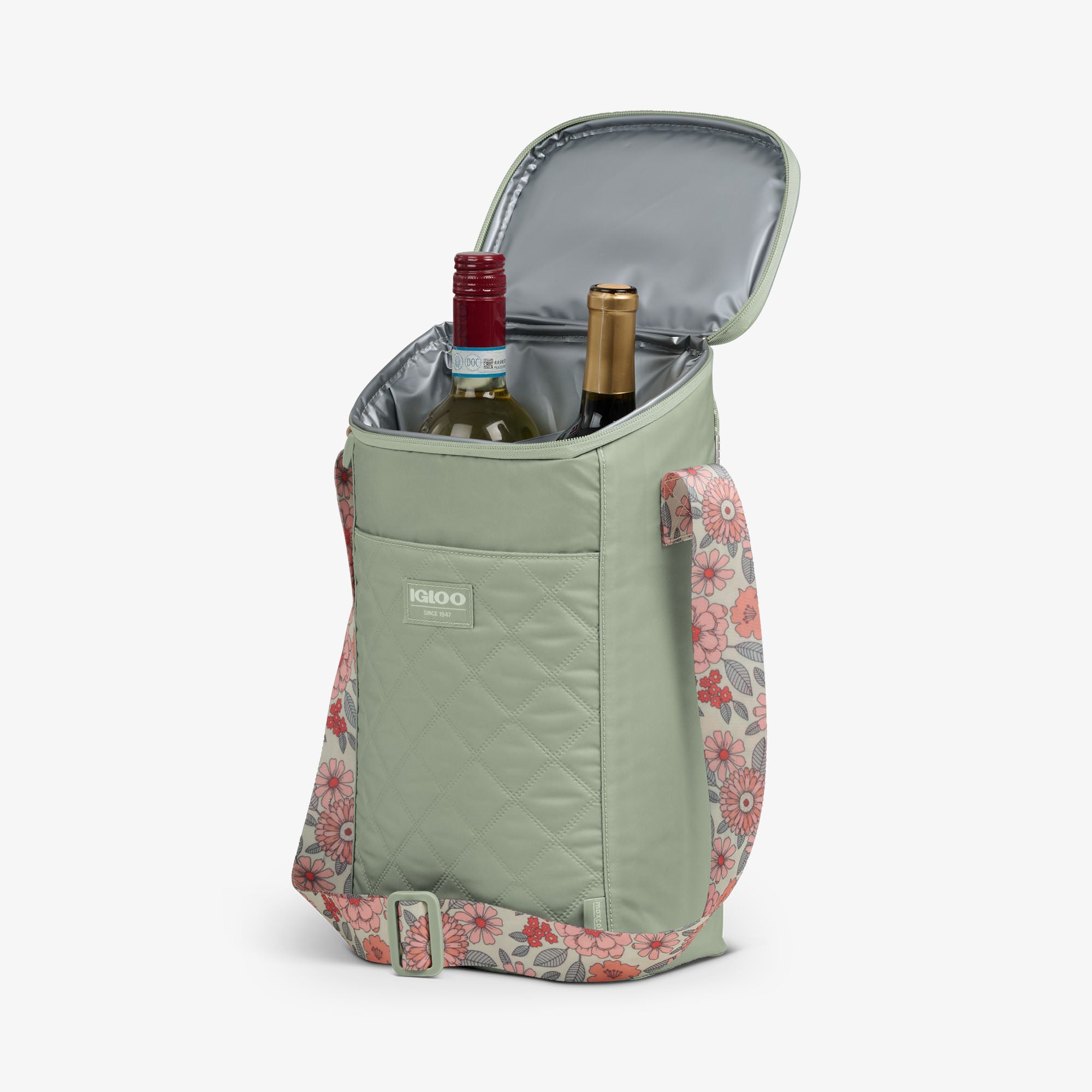 Floral MaxCold® DUO Vertical Crossbody Cooler Bag - Insulated Lunch Bag for Women, Leakproof Picnic & Beach Essentials - Perfect for Work, Travel, and Outdoor Activities