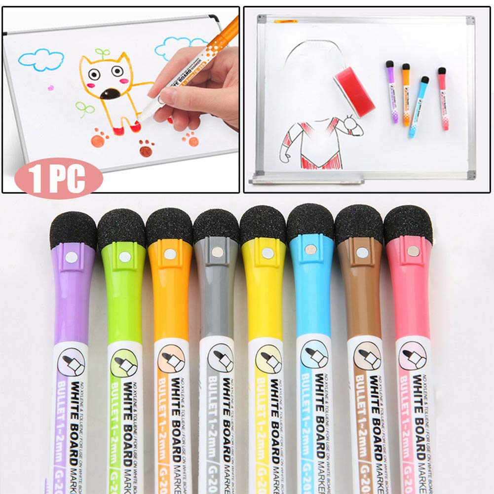 Magnetic Whiteboard Markers with Eraser - 6 Pack Dry Erase Markers for Whiteboard, Glass & Office Use - Smooth Writing Board Pens for Teachers, Students & Office Supplies (Green) - Perfect for Classrooms, Meetings & Home Organization