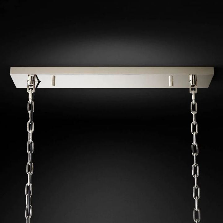 1920s Art Deco Single Rectangular Chandelier - 49W/60W Vintage Ceiling Light - Perfect for Dining Room, Living Room & Bedroom Lighting
