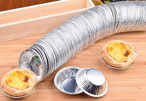 WOIWO 250 PCS Aluminum Foil Egg Tart Molds - Disposable Baking Cups for Cupcakes, Cookies, Pastries - Non-Stick Reusable Tartlet Pans for Home & Commercial Baking
