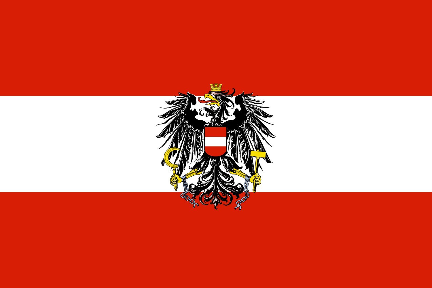 XL Austria Flag 120x180cm (4x6ft) - 100% Made in Germany - Durable Outdoor Landscape Flag for Gardens, Parades & National Events - 2.16m² (23sqft) Polyester Fabric