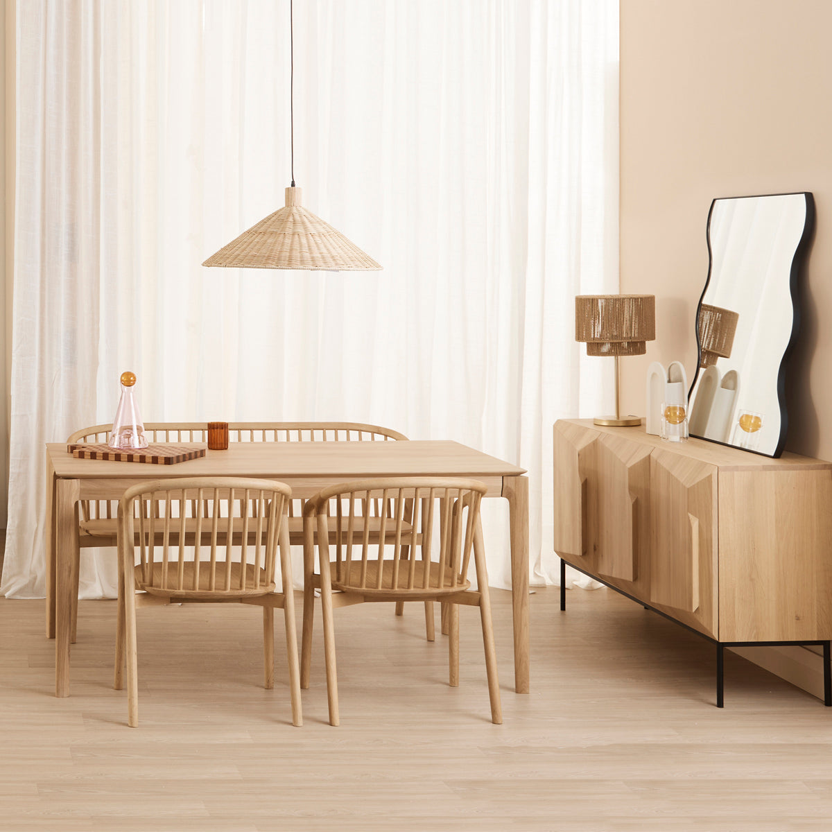 Modern Lake Dining Chair - Sturdy Wooden Chair for Kitchen, Dining Room & Outdoor Patio - Comfortable & Elegant Home Furniture for Family Gatherings