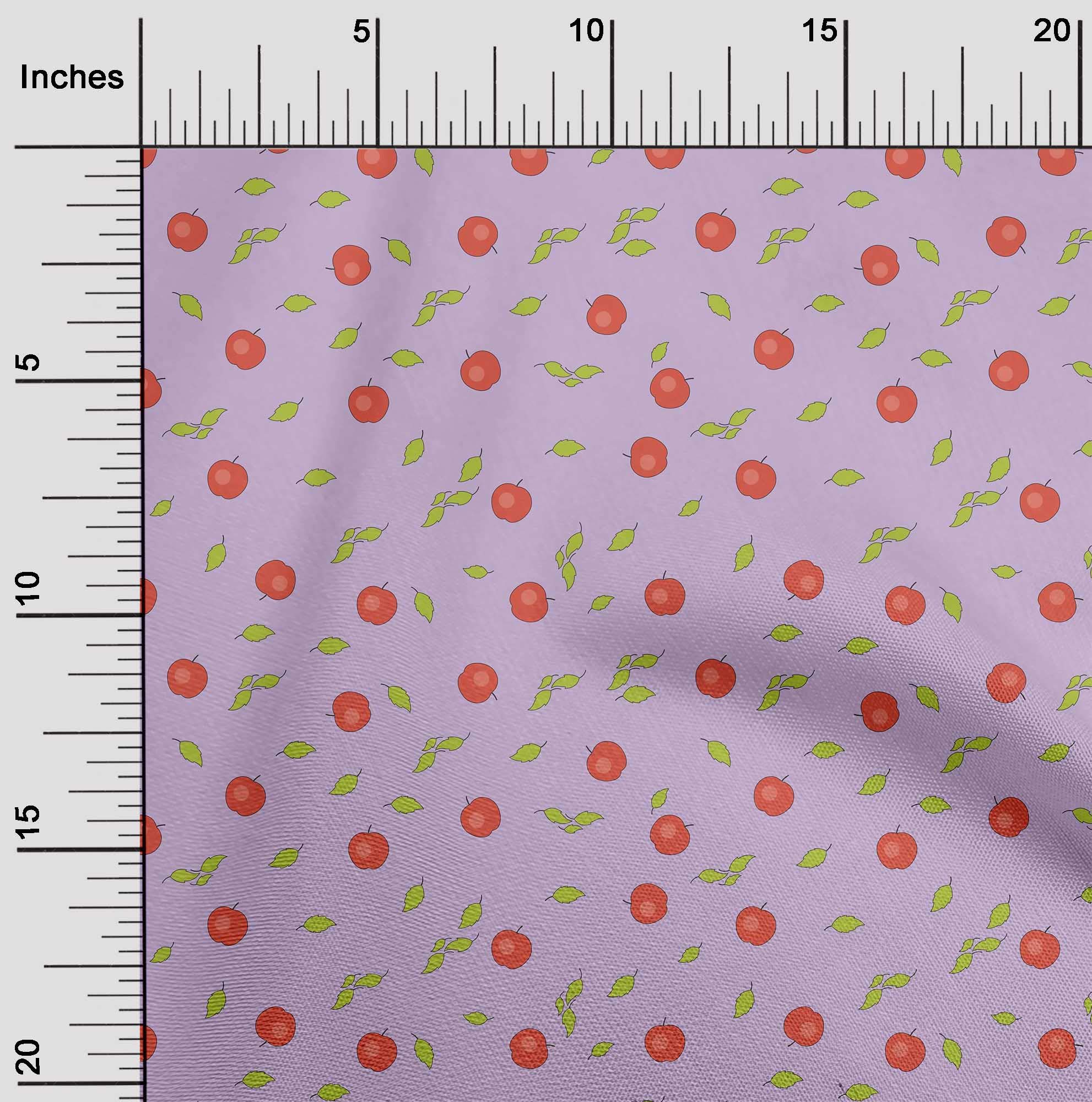 oneOone Cotton Cambric Fabric - Leaves & Apple Fruit Print Sewing Material - 56 Inch Wide - Perfect for Quilting, Dressmaking & DIY Craft Projects