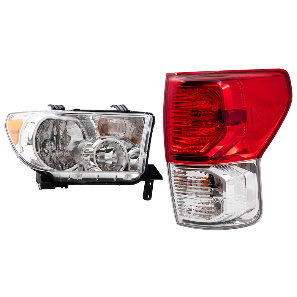 Brock Replacement 4-Piece Halogen Headlight & Taillight Kit for 2010-2013 Toyota Tundra - Perfect for Night Driving & Off-Road Adventures