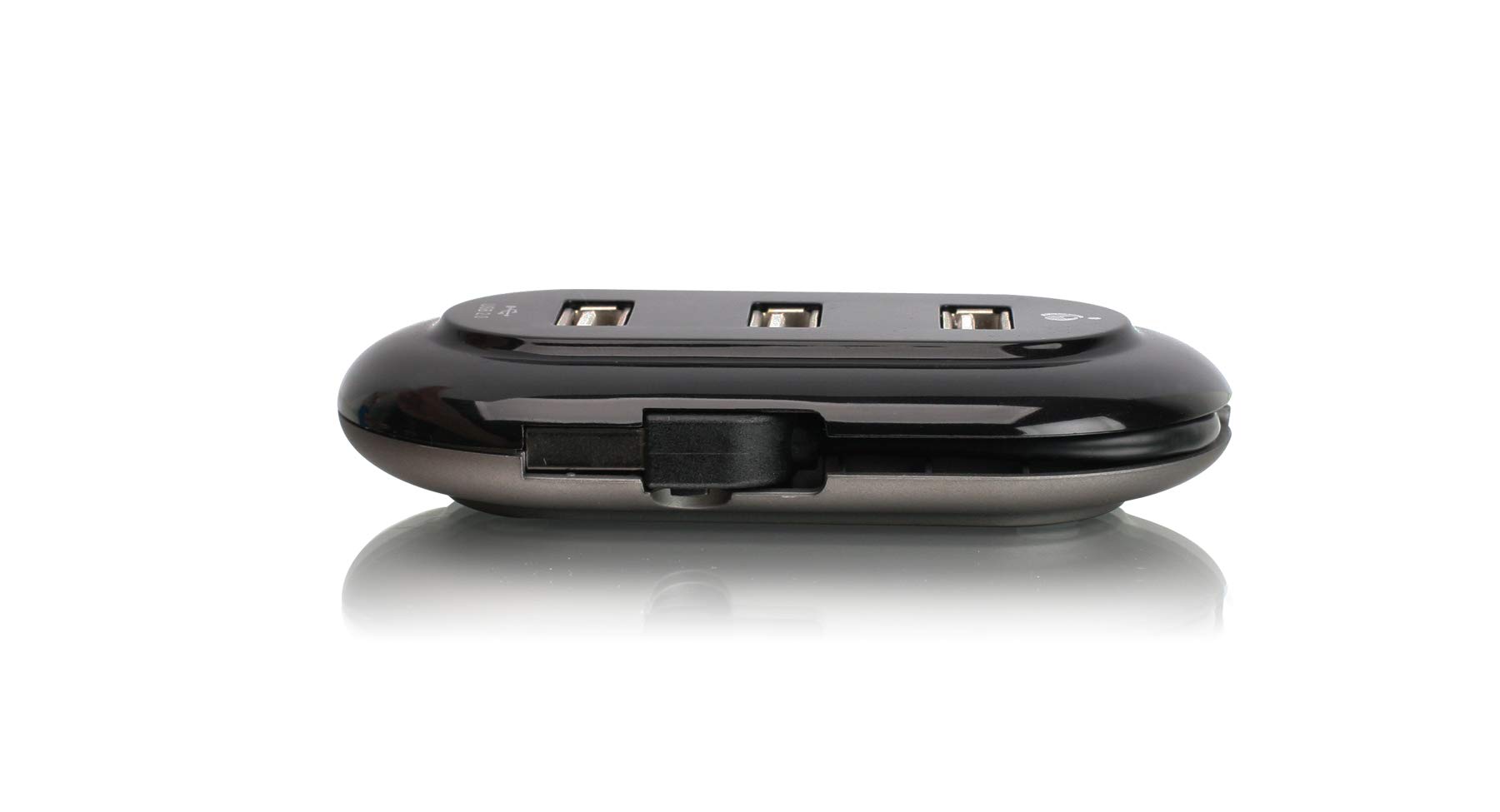 IOGEAR 3-Port USB 2.0 Mobile Hub with Compact Design - Portable USB Hub for Laptop, PC, Mac - Expand Connectivity for Mouse, Keyboard, Flash Drives (Black) | Perfect for Home Office, Travel & Workspace Setup