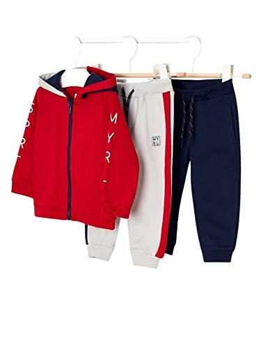 Mayoral Baby Boys' Basic Plush 2-Piece Tracksuit Set - Soft & Cozy Red Jogger Pants Outfit (0918) | Perfect for Playtime, Lounging & Winter Comfort