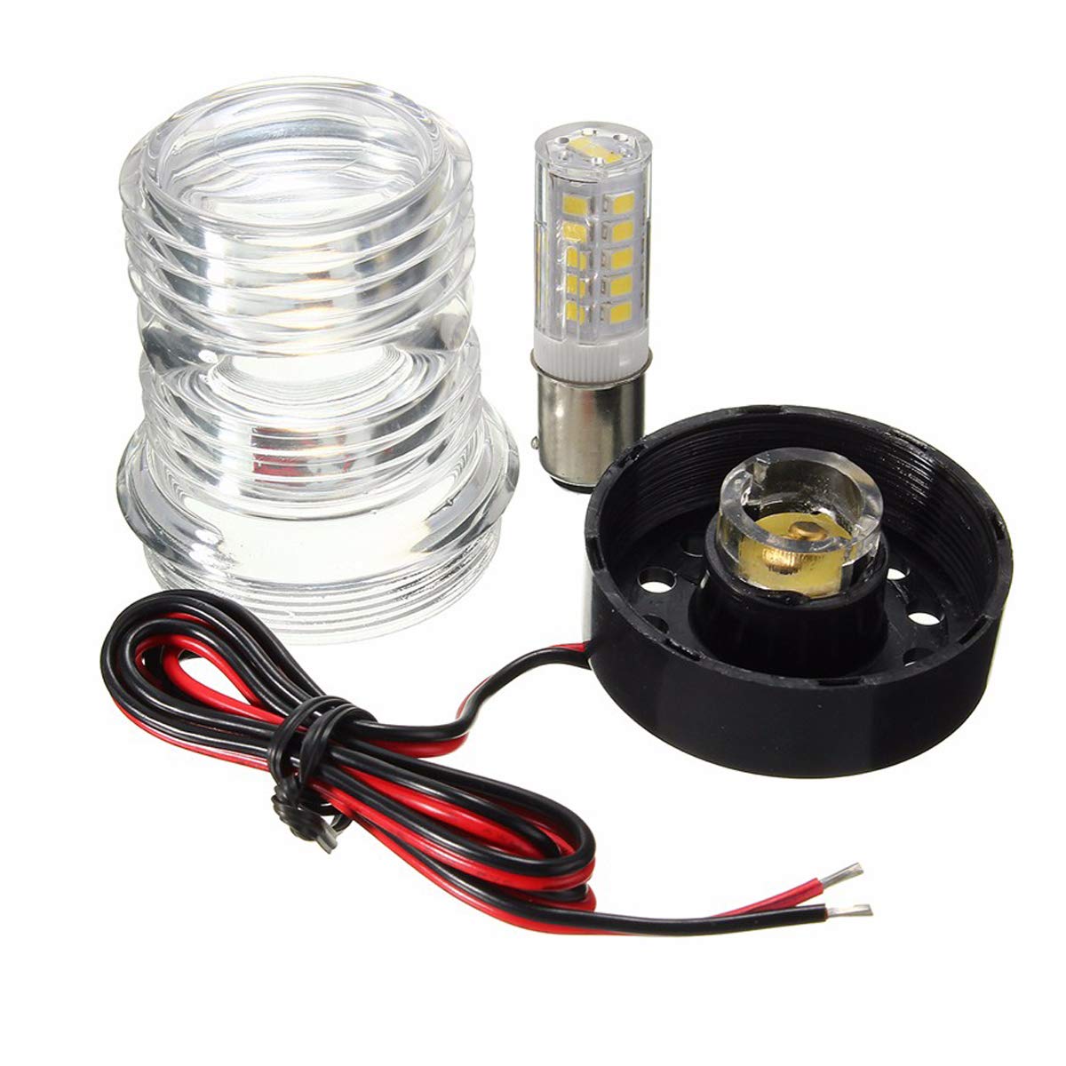 12V LED Marine Navigation Anchor Light - 360 Degree All-Round White Waterproof Boat Yacht Lamp for Fishing & Sailing | Perfect for Night Cruising, Docking & Emergency Situations