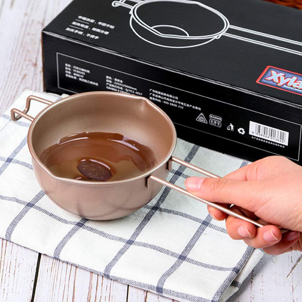 1pc Stainless Steel Chocolate Melting Pot with Handle - DIY Chocolate & Butter Melting Pot for Baking, Candy Making, Fondue & Kitchen Supplies - Perfect for Home Chefs & Dessert Lovers
