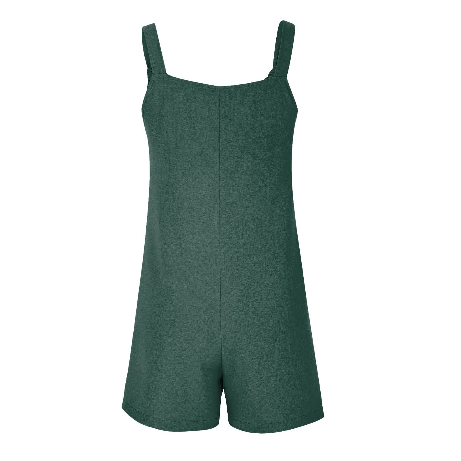 Women's Linen Romper Jumpsuit with Pockets - Summer Beach & Maternity Wear