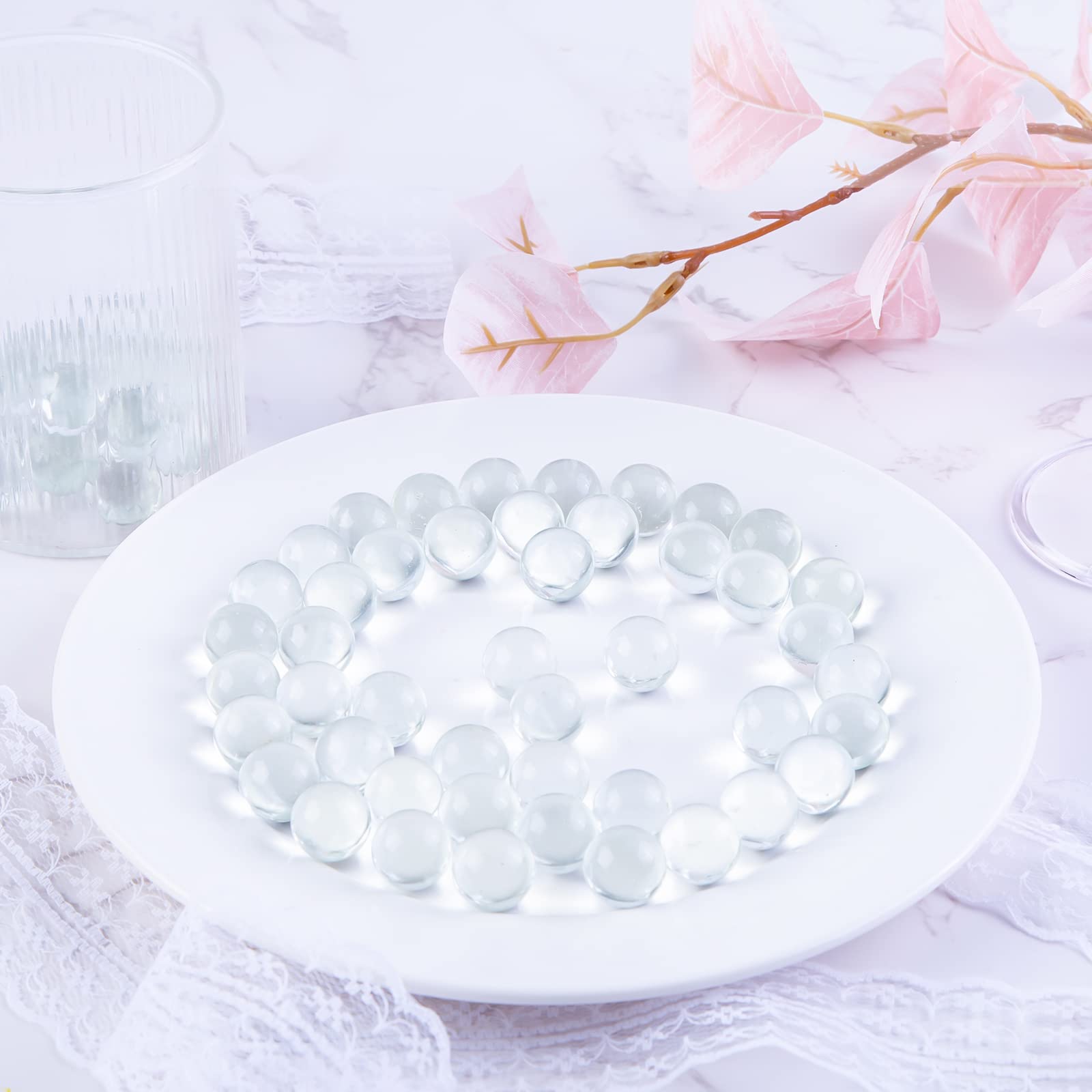170PCS Clear Glass Marbles for Vase Fillers - DIY Craft, Home Decor & Centerpiece Decorations | Perfect for Wedding, Party, Floral Arrangements & Tabletop Displays