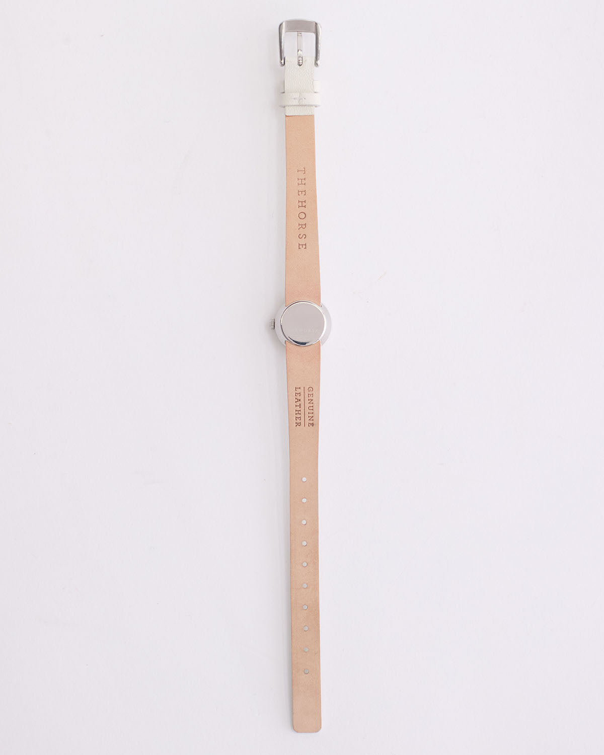 The Dot Watch - Minimalist Silver Stainless Steel Watch with White Dial & Genuine Milk Leather Strap - Perfect for Casual, Business & Everyday Wear