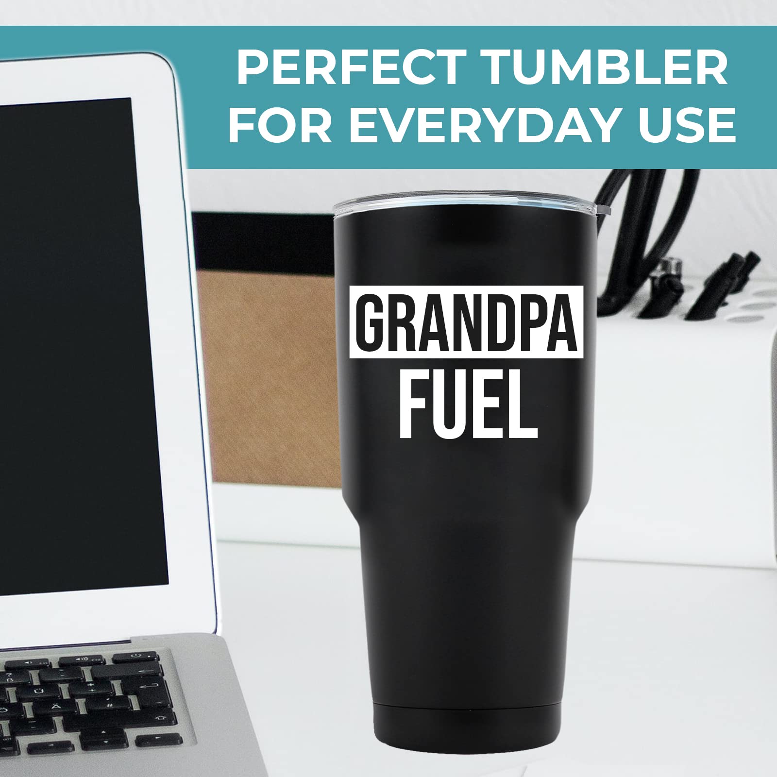 **30oz Grandpa Tumbler - Insulated Stainless Steel Coffee Mug with Lid & Handle - Best Gift for Grandpa from Granddaughter (Birthday, Christmas, Father's Day) - Perfect for Coffee, Tea, or Travel**