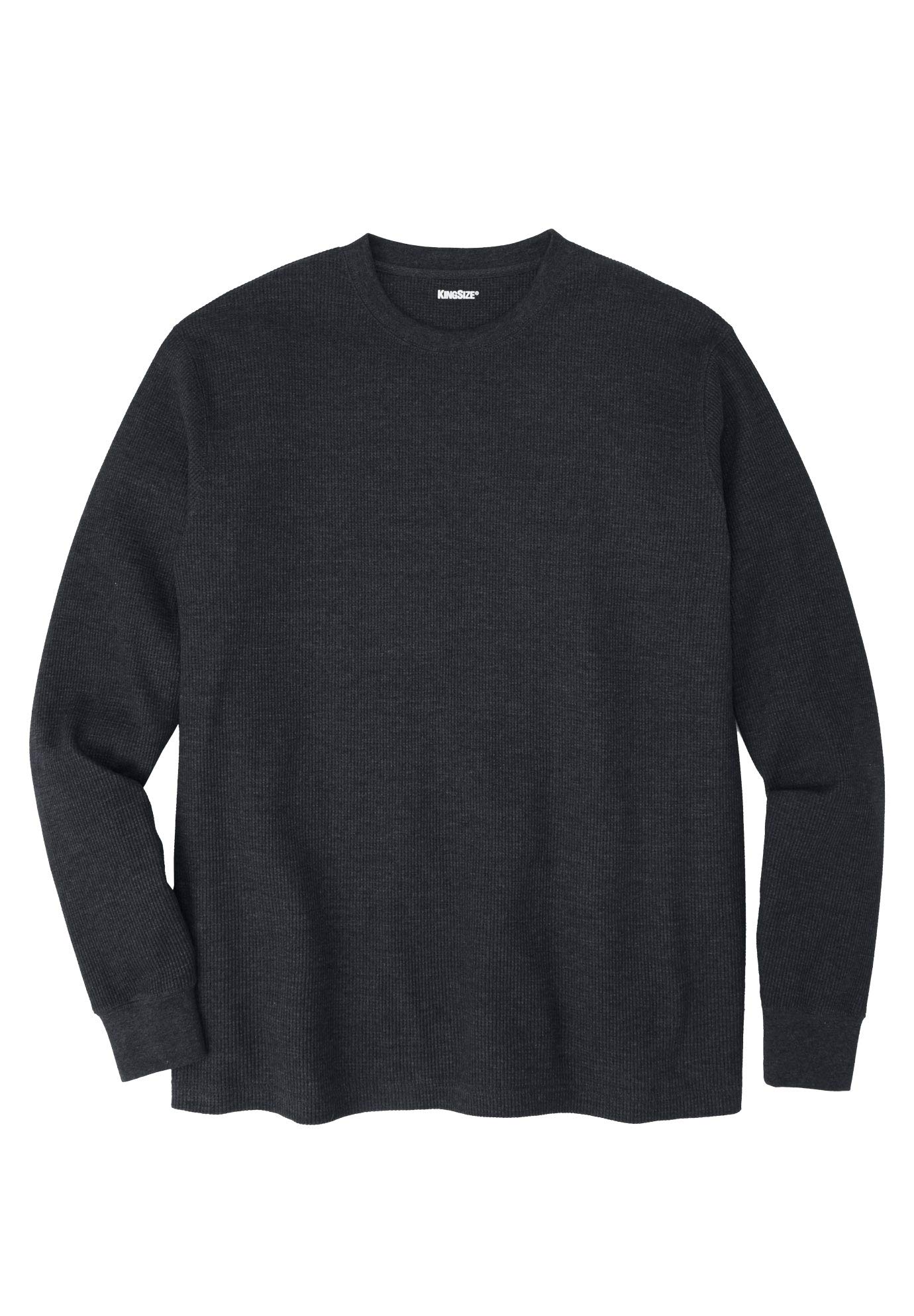KingSize Men's Big & Tall Waffle-Knit Thermal Crewneck Long Sleeve Shirt - Warm Winter Base Layer for Cold Weather, Outdoor Work & Layering