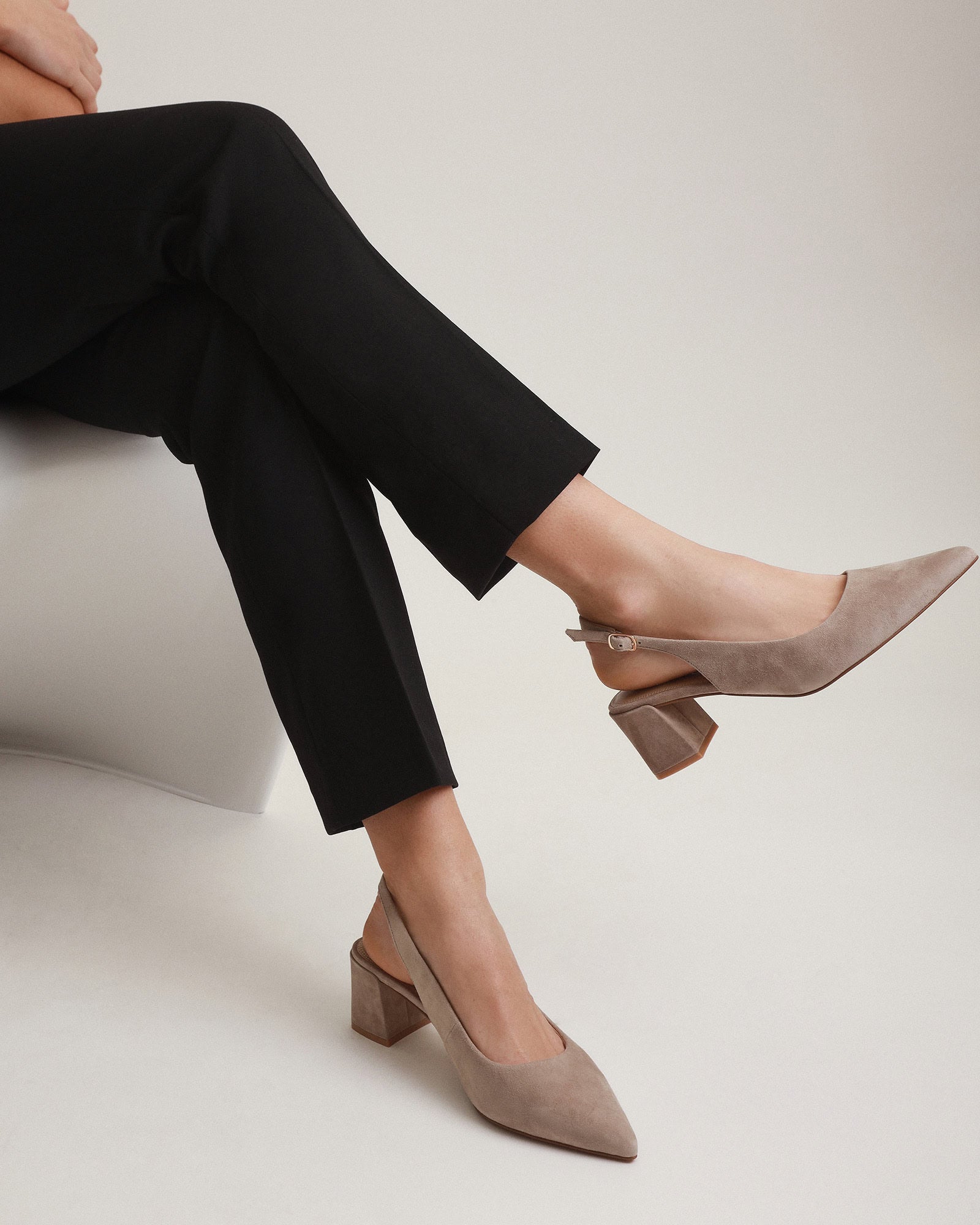 CARA Women's Low Heel Suede Mushroom Shoes - Comfortable Casual Slip-On Loafers for Work, Office & Everyday Wear