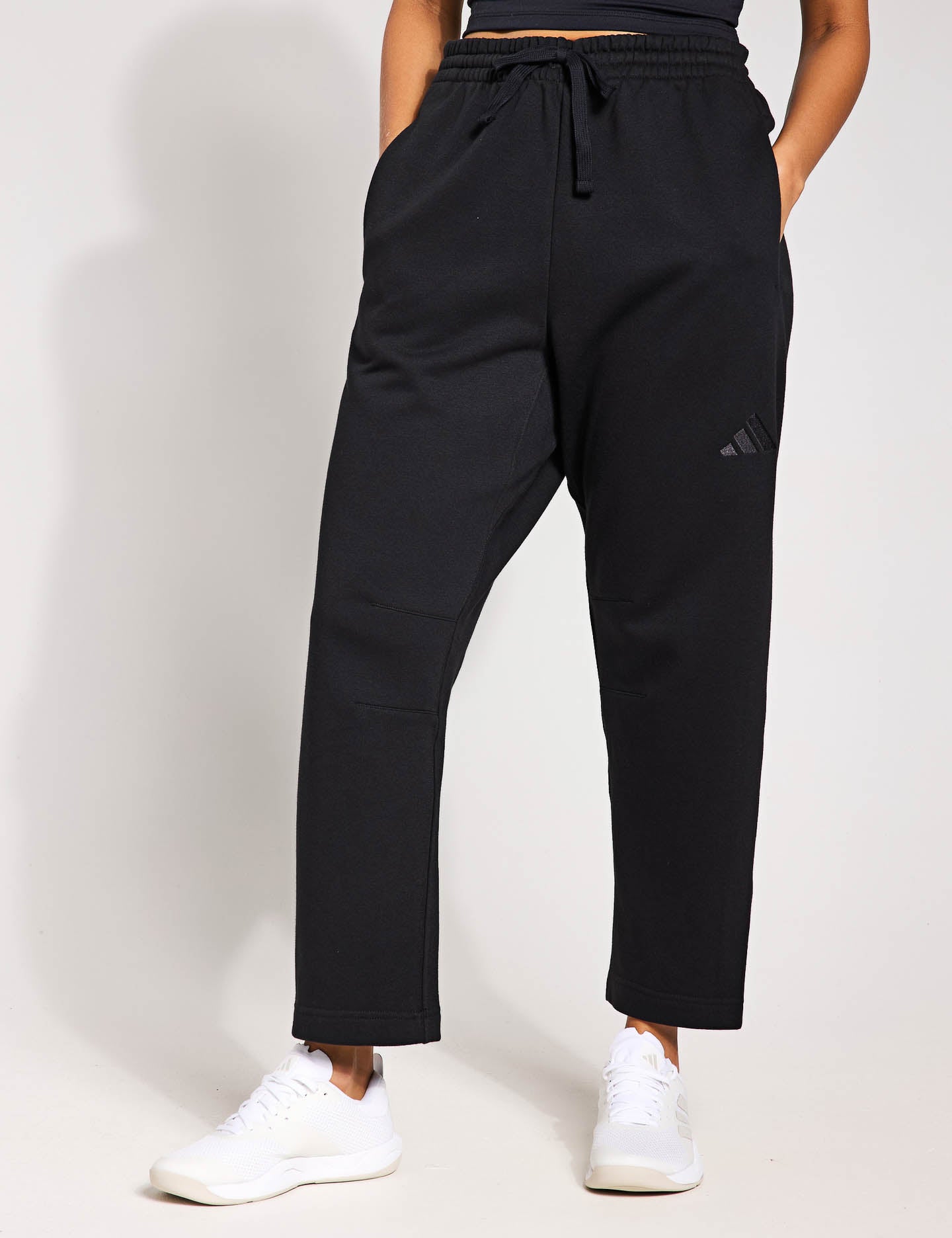 ALL SZN Fleece Barrel Leg Joggers for Women - Soft & Comfortable High-Waisted Sweatpants - Black - Perfect for Lounge, Yoga & Casual Wear