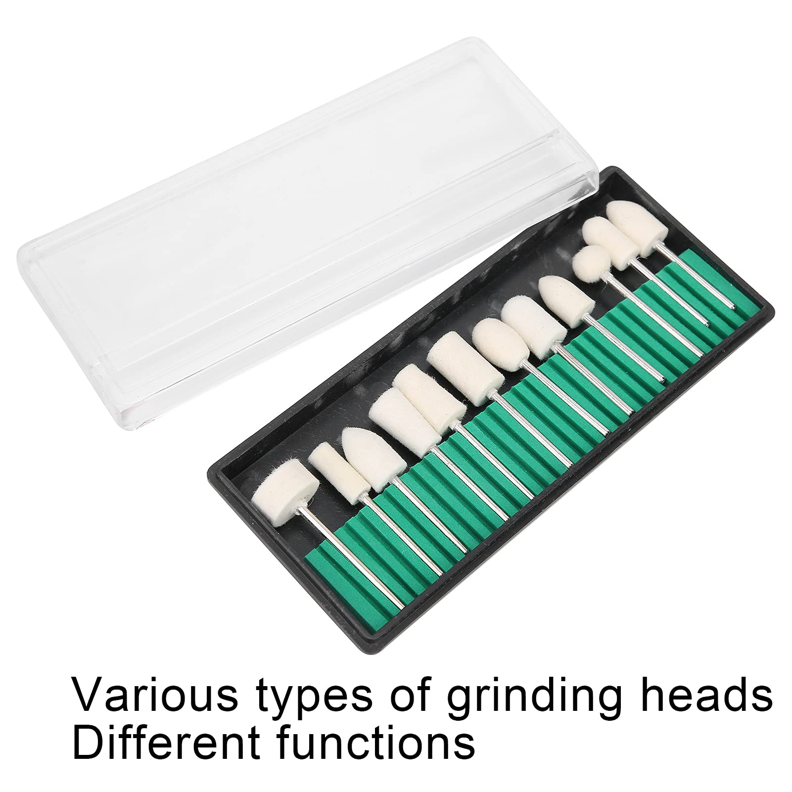 12PCS Wool Felt Nail Drill Bit Set - Professional Nail Grinding & Polishing Heads for Manicure & Pedicure | Portable Nail Drill Accessories Kit for Home & Salon Use | Perfect for Nail Art, Acrylics & Gel Extensions