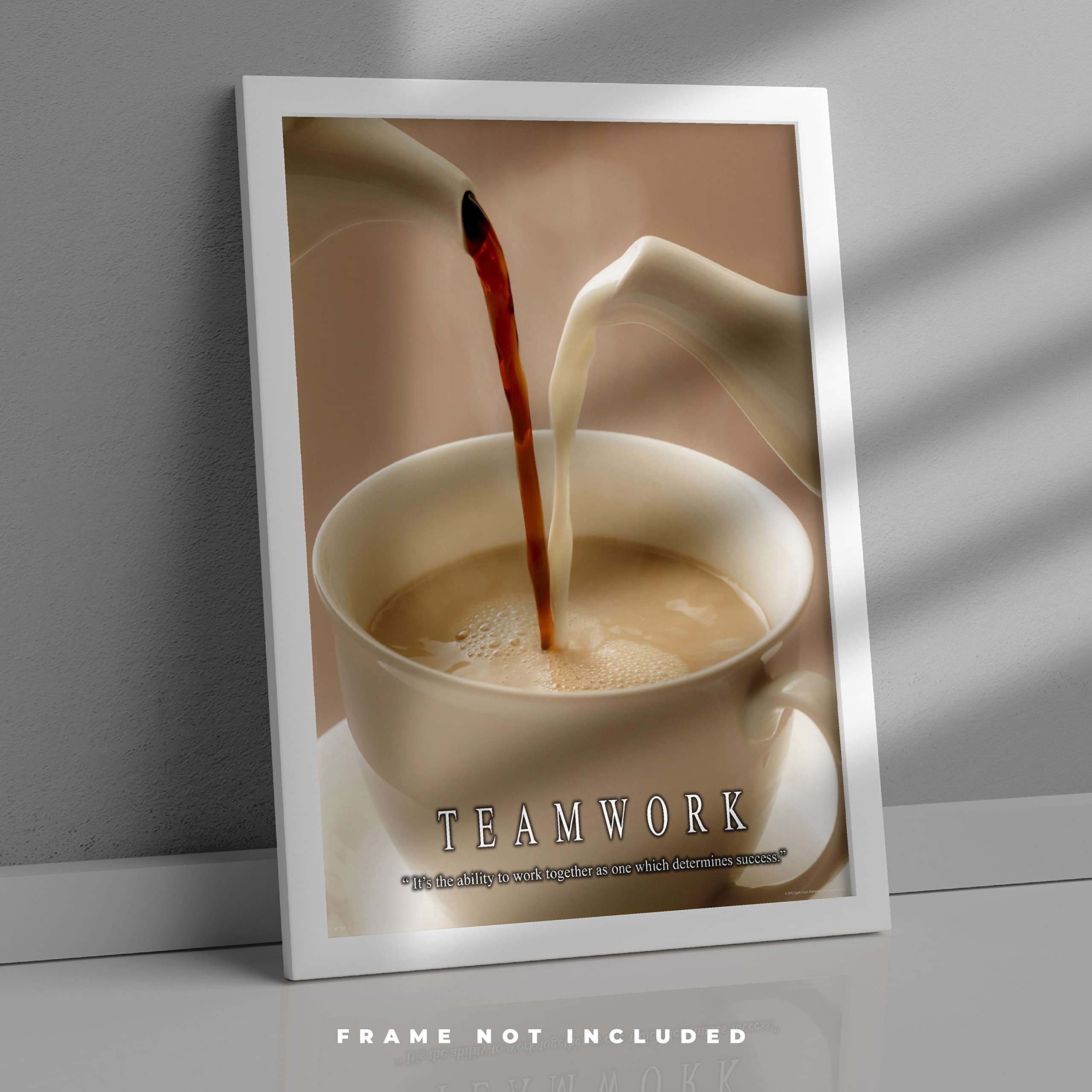 11x14 Coffee Motivational Poster Art Print - Grinder, Beans & Espresso Pot Wall Decor for Home, Office & Café - Perfect Coffee Lover Gift & Kitchen Decor