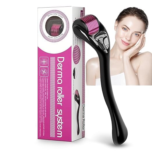 Derma Roller 0.5mm for Hair Growth & Skin Rejuvenation | 540 Stainless Steel Microneedles | Repair Damaged Hair & Activate Follicles | Reduce Hair Fall & Thicken Hair | Improve Skin Texture & Revitalization | Safe & Effective for Home Use | Perfect for Hair Care & Anti-Aging Routine