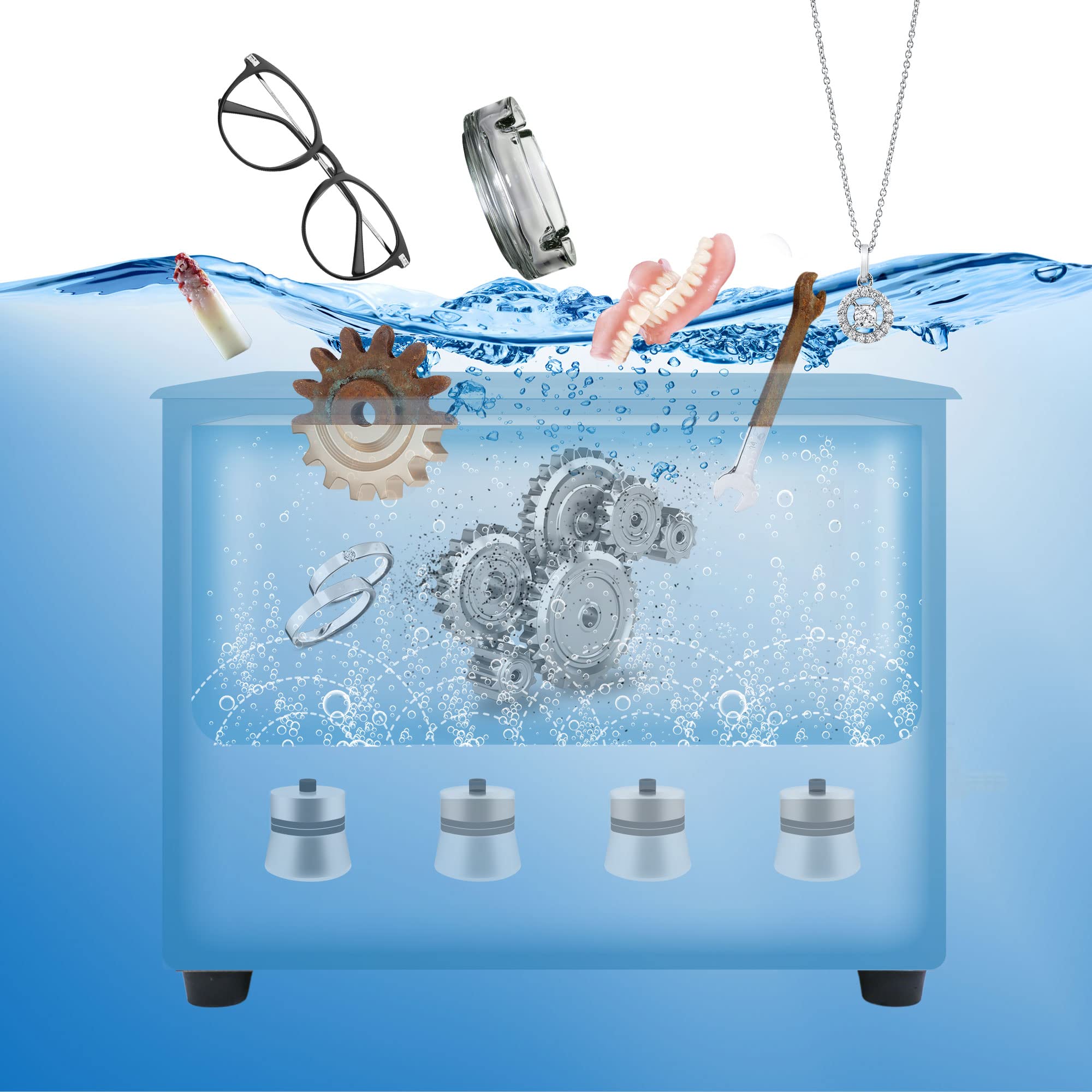 U.S. Solid 3L Ultrasonic Cleaner - 40KHz Stainless Steel Jewelry Cleaning Machine with Digital Timer & Heater | Industrial & Home Use for Jewelry, Watches, Glasses, Dentures | FCC, CE, RoHS Certified